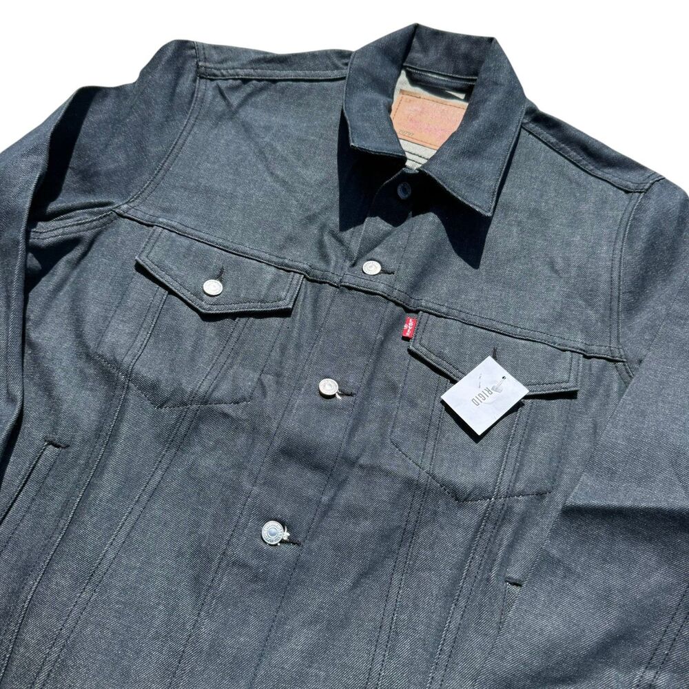 Levi’s 70797 Denim Trucker Jacket XL Charcoal Gray Rigid NWT 2011 Dead Stock
